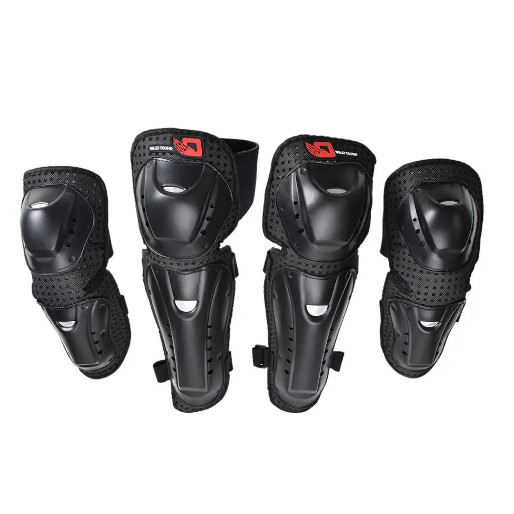 Elbow and knee pads protect kneecap for motorcycle, horse riding, soccer,