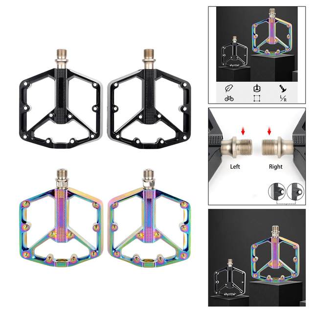 2Pcs Mountain Bike Pedals Road Bike Waterproof Platform Pedals 3 Bearing BMX
