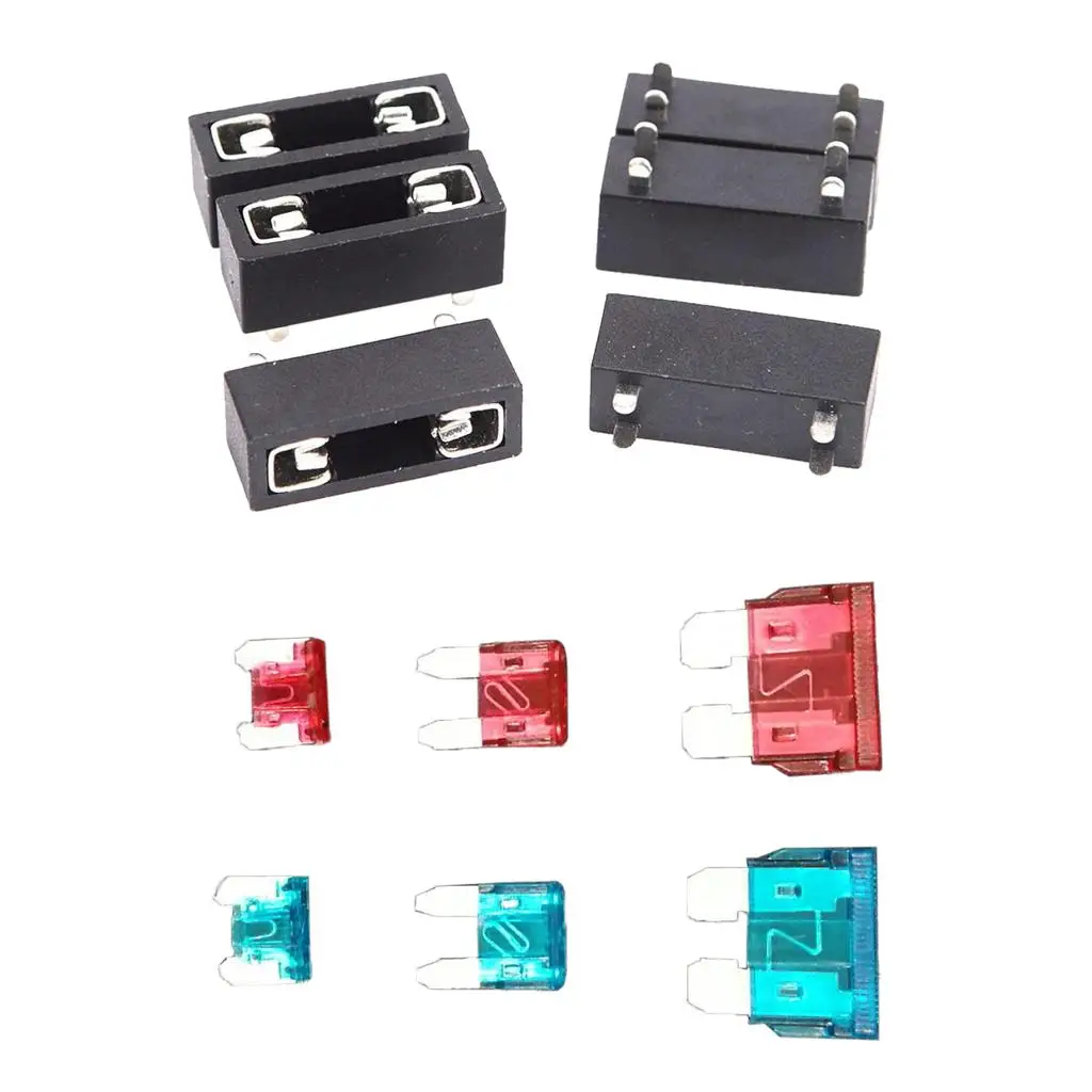6 Place The Mini Small Medium Universal Car Fuse Holder with  Fuses on The