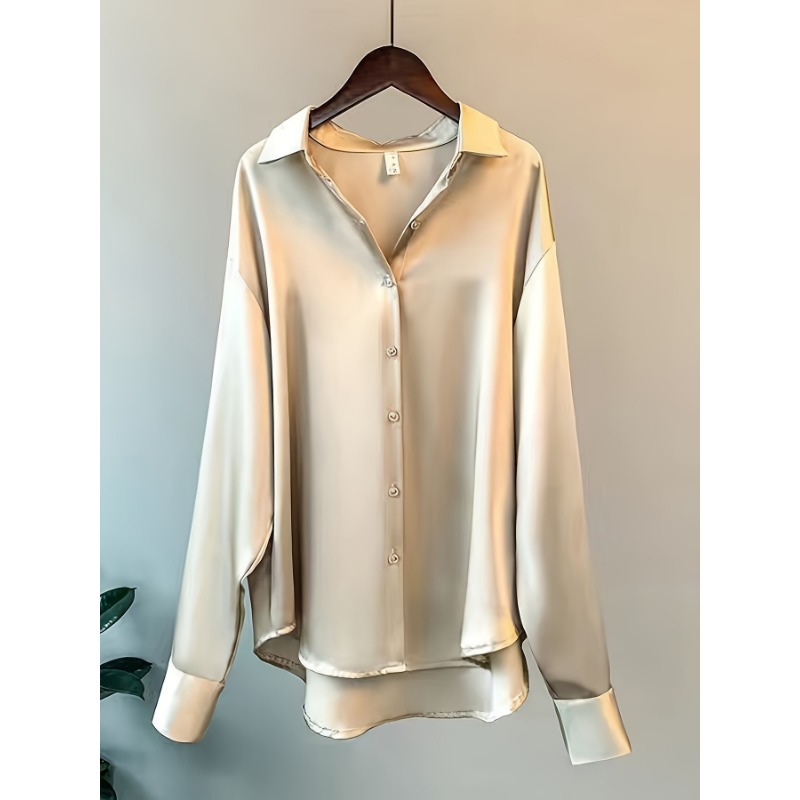 Title 4, Casual Office Lady Silk Blouses Autumn Long Sle...