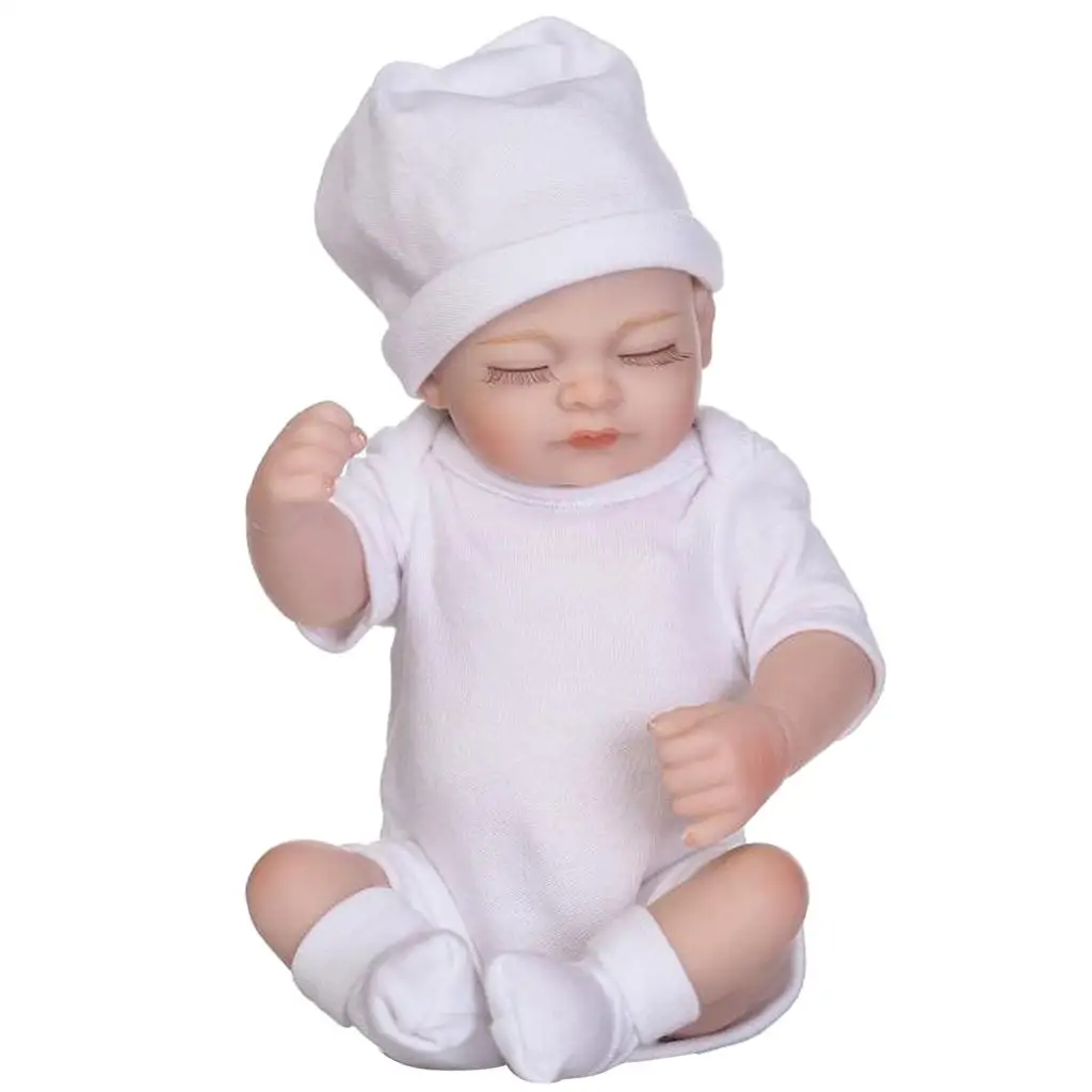 10inch Simulation Vinyl Reborn Doll Newborn Baby Pregnant Learning Toy Gift White