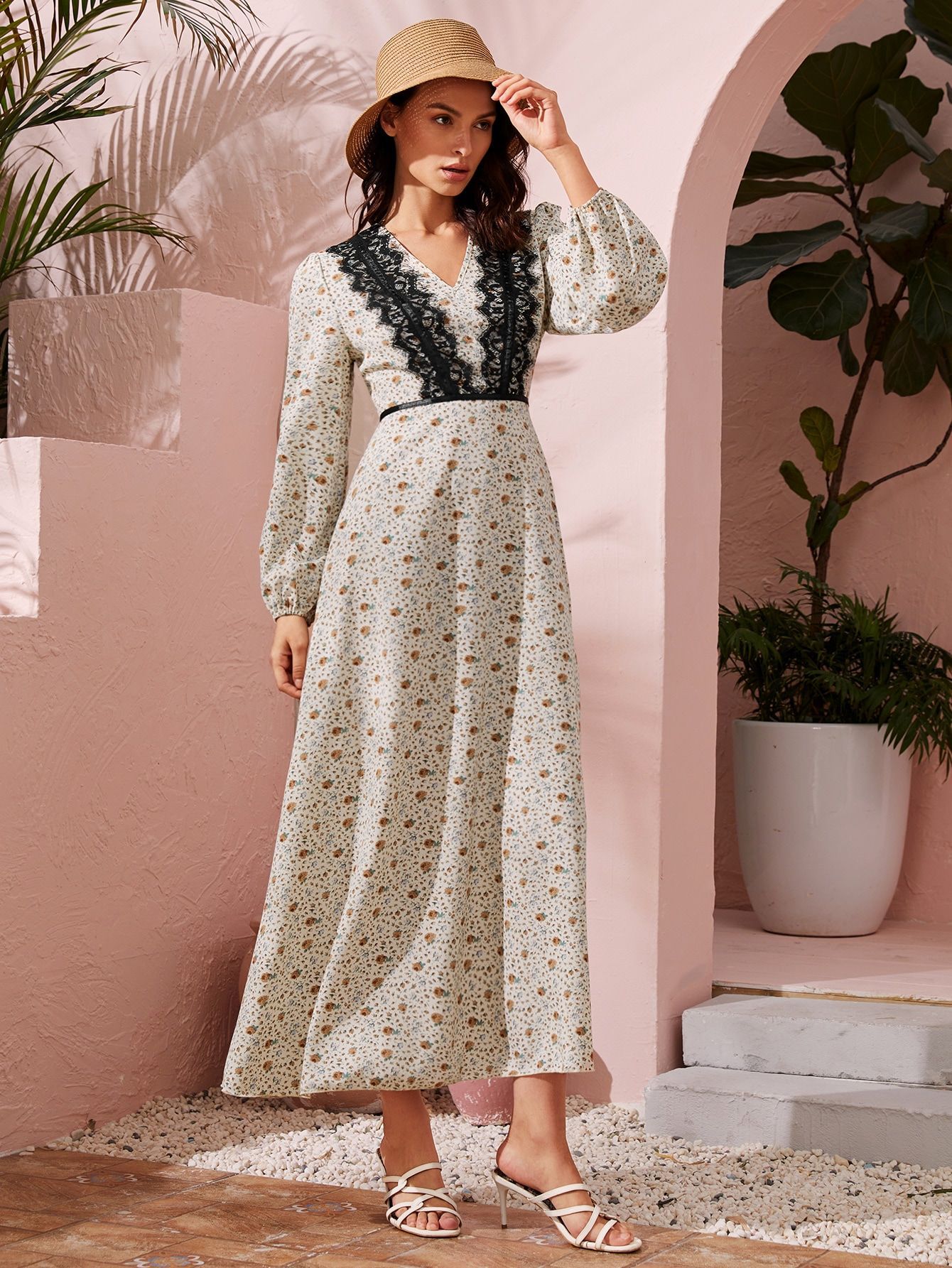 Vintage Robe Casual Abaya Dress Islamic Clothing Women Eid Muslim Dresses Caftan Long Sleeve Printed Sundress Ramadan Jalabiya