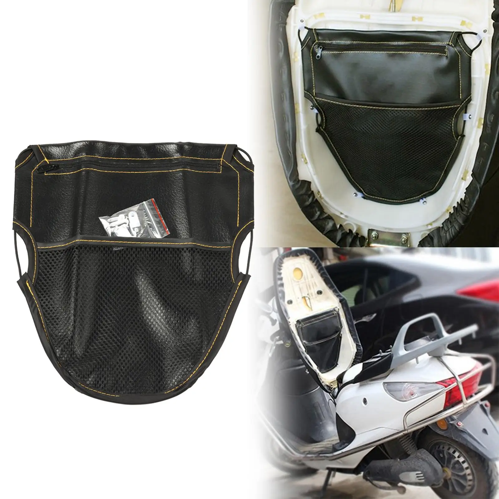 PU Motorbike Motorcycle under Seat Storage Pouch Bag for  Cards and Documents