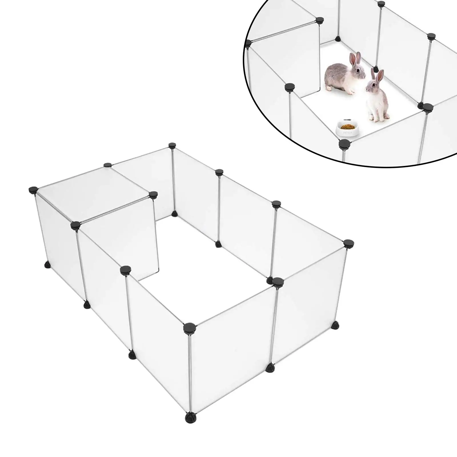 Dog Playpen Transparent Portable Sleep Playing Kennel House Dog Cage Yard Fence for Small Dogs Cats Hedgehog Bunny Hamster Rest