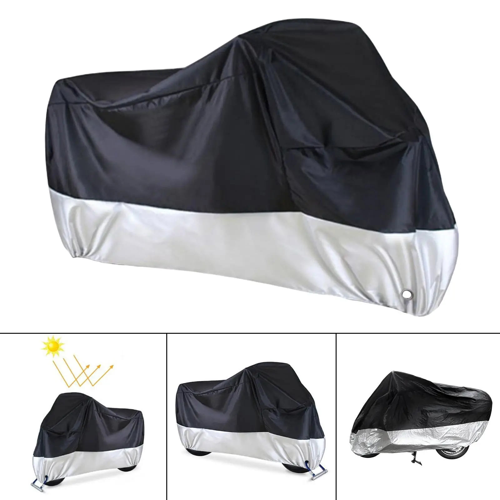 All Season Motorcycle Cover Anti Rust 109T PU Weather Premium Motorbike Dust Protector for Travel Ready Riding Motorcycles