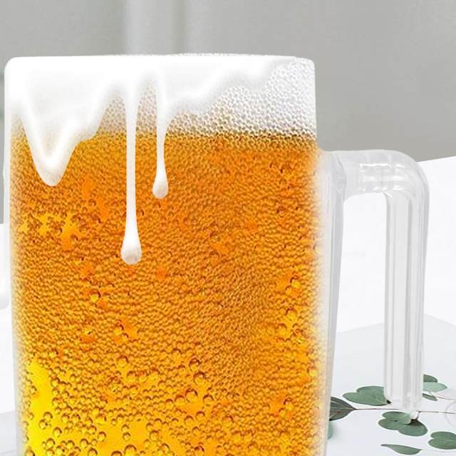 Freezer Beer Mug Insulated with Handle Frosty Chilled Drinks No Ice Cubes  Needed Plastic Pint Freezer