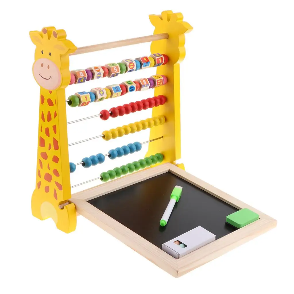 Colorful Abacus Educational Counting Toy, Learning Abacus  Counting Games and  Wooden Double Side Drawing Writing Board
