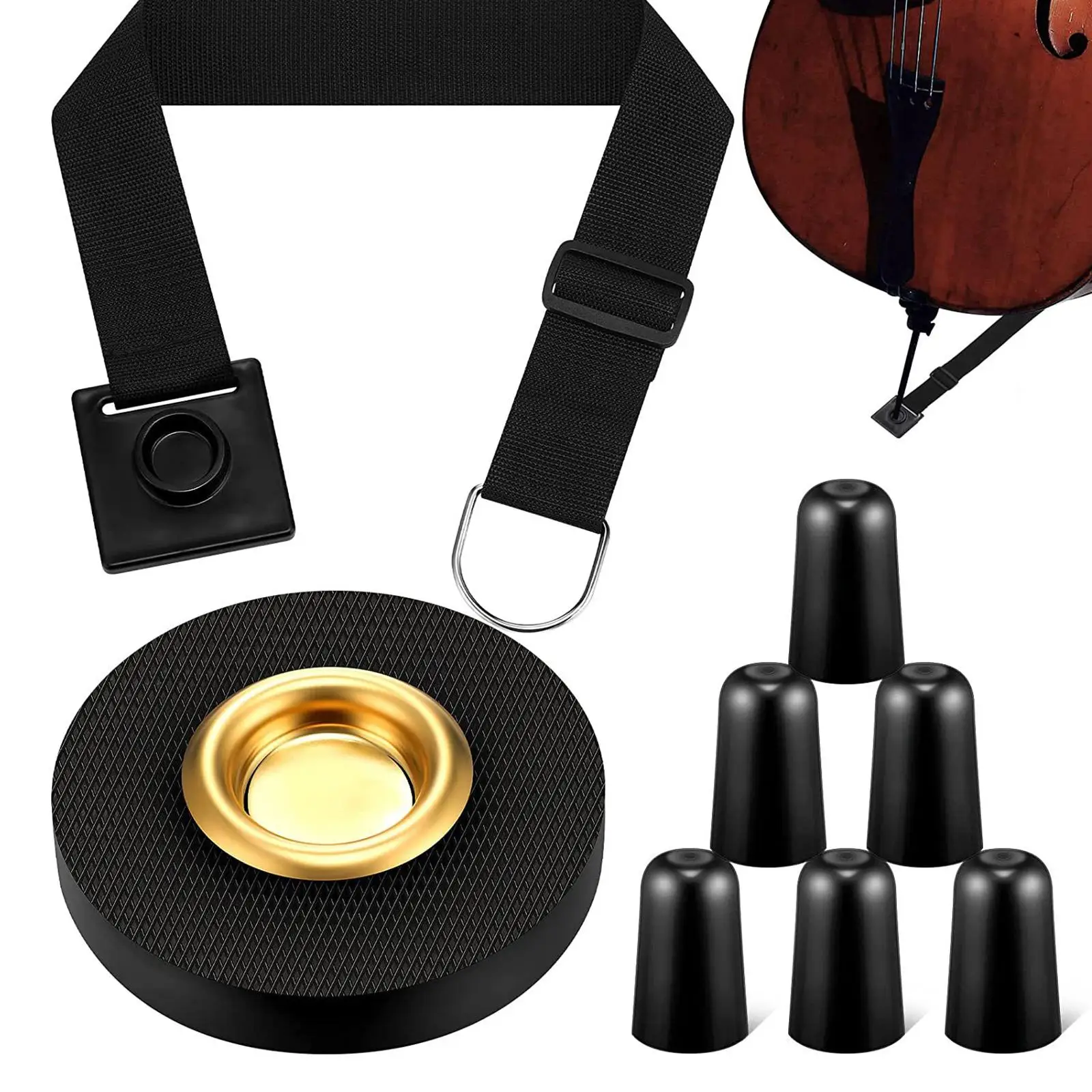 Replacement Cello AntiSlip Pad Cellos Accessories with Strap String Instrument Parts Durable Practical Nonslip Mat