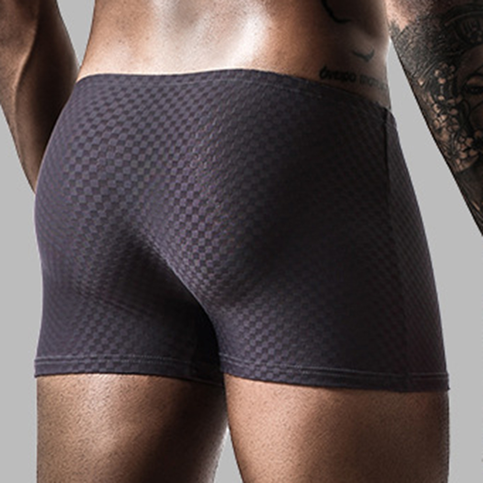 Title 8, Boxer en soie glacée transparente pour homme, s...