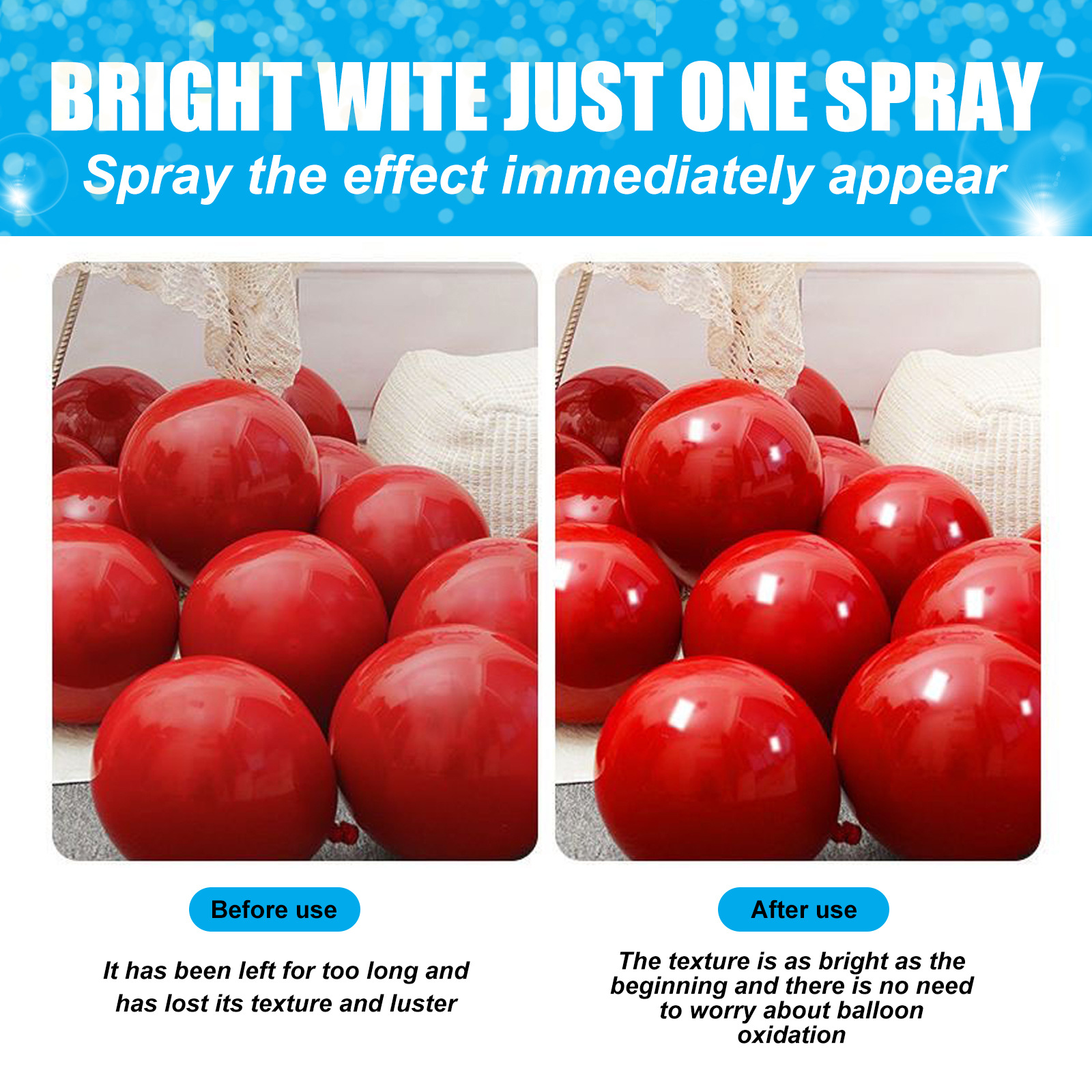 Ballon Glitter Spray Anti Fading bunt verbessern Glanz verhindern Oxidation alles Gute zum Geburtstag Party Dekoration Ballon Glanz Flüssigkeit – Detail 11