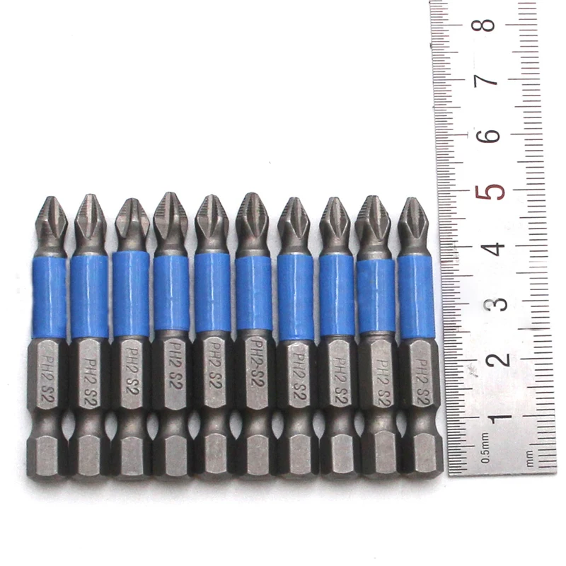 5/10Pcs Screwdriver Bits Set 50mm PH2 Anti-slip with Magnetic 1/4" Hex Shank Fits Hand Electric Drill Driver Hand Accessories