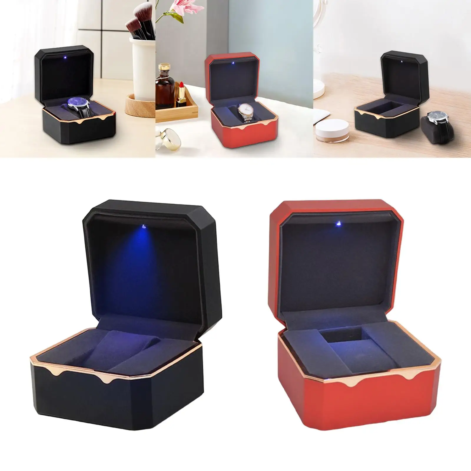 , ,with Octagonal ,Paint Storage Case Display Drawer Case Organizer for Gifts Wristwatch Bracelet 
