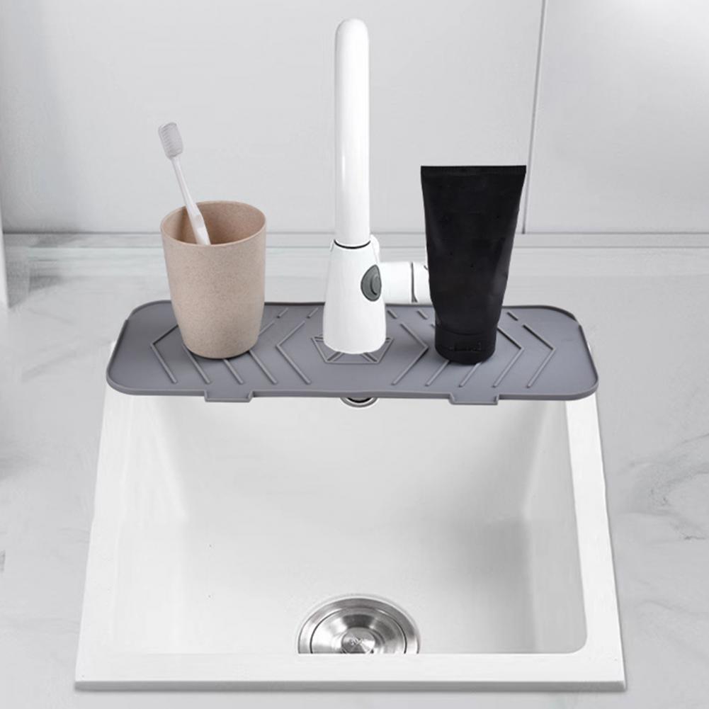 Description Picture 6 of itemKitchen Silicone Faucet Mat Water Ripples Faucet Water Catcher Mat Large Sink Splash Pad Countertop Protector Bathroom