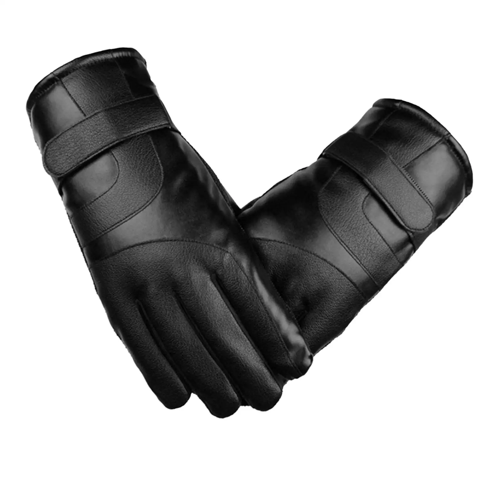 Men Women Thermal Winter Gloves Touch Screen Windproof Fall PU for Hiking
