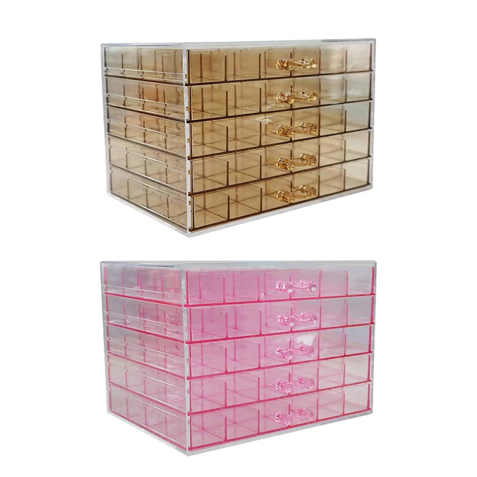 Acrylic Jewelry Storage Box Holder Empty Drawer Clear 120 Small Compartments Desktop Jewelry Organizer Box Nail Tip Display Case