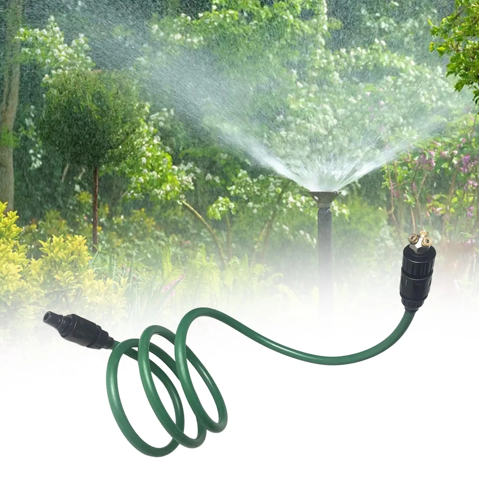 Flexible Mist Stand Mist Hose Attachment Outdoor Hose Mister Cooling Spray Sprinkler for Lawn Backyard Sunbath Garden, Bird Bath