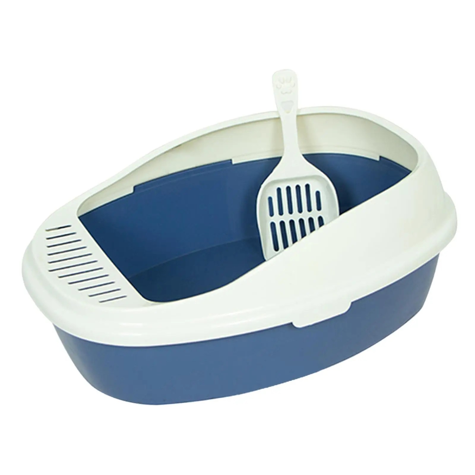 Cat Litter Box, Cat Sand Basin Durable Semi Enclosed Kitty Litter Pan Large Kitten Potty Toilet for Small Pets Pets Accessories