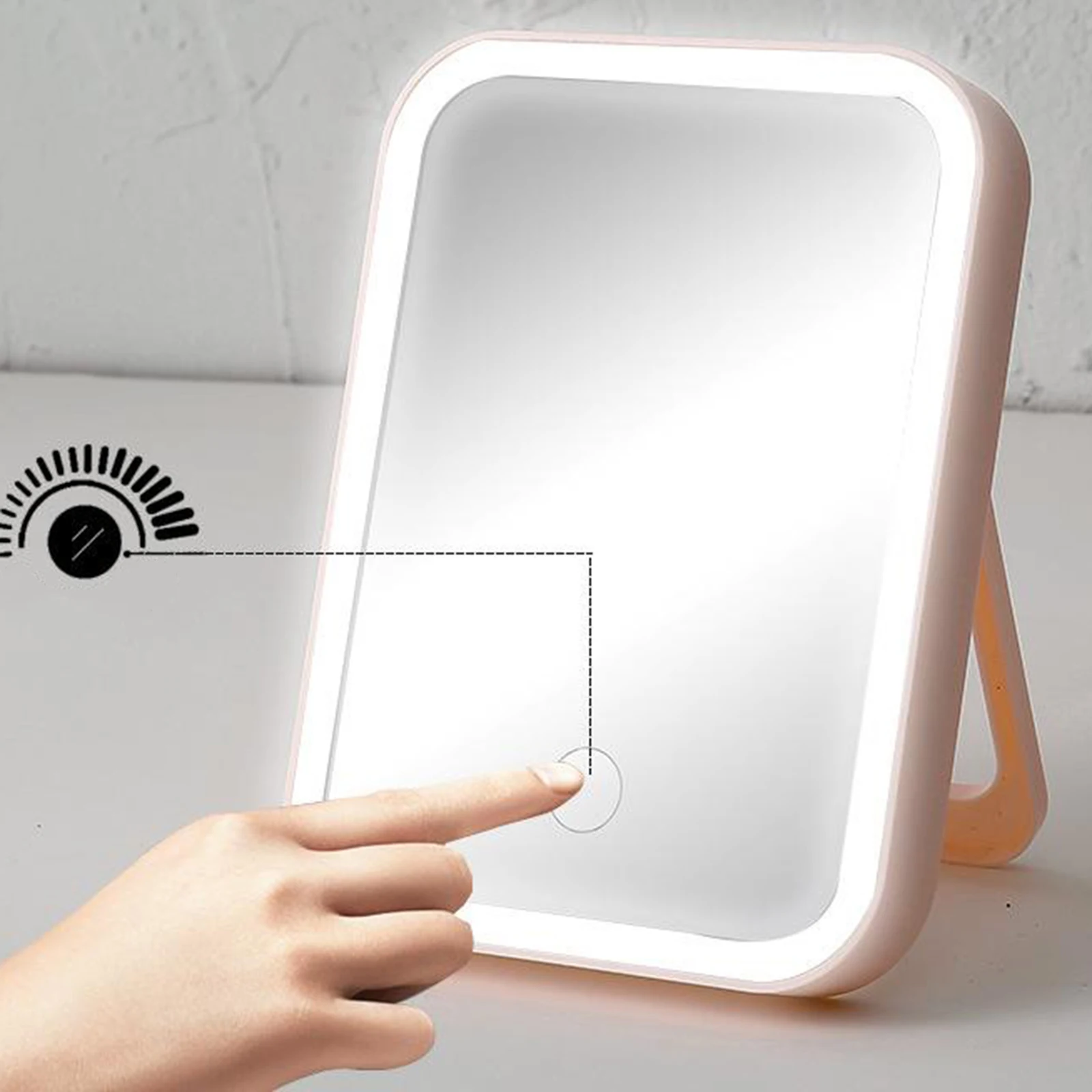 LED Lighted Travel makeup Mirror, Portable, Lighted, Rechargeable USB Mirror for Travel Home
