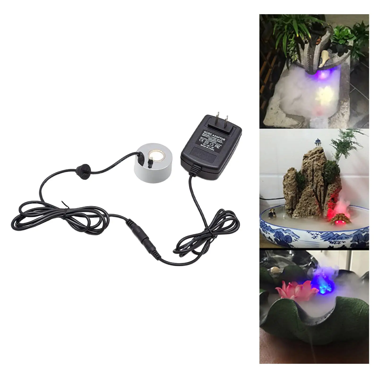 Ultrasonic Mist Maker Atomizer Fog Maker for Water Fountain Birdbath Pond Usplug