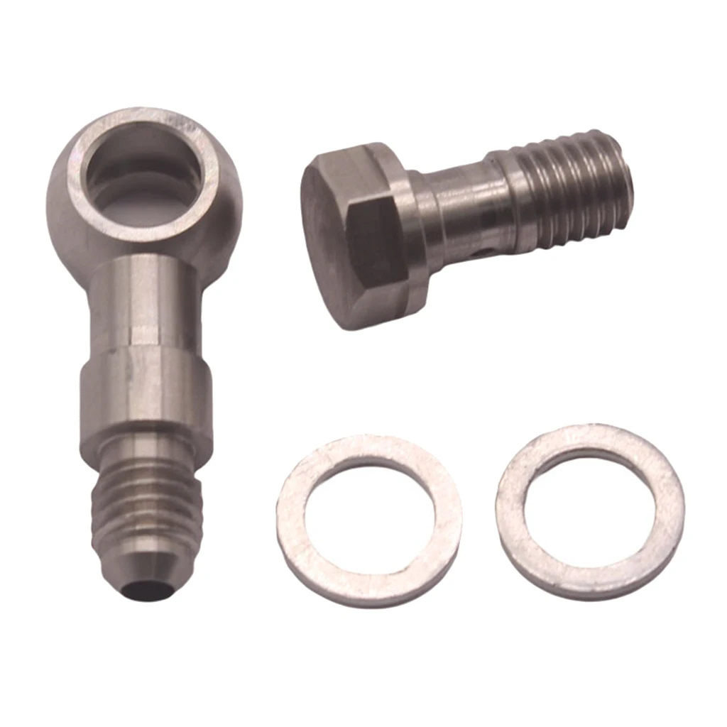 Turbo Oil Feed Banjo Fitting Kit M10x1.5 Mm To 4AN +1.8mm,  Aluminium Alloy,