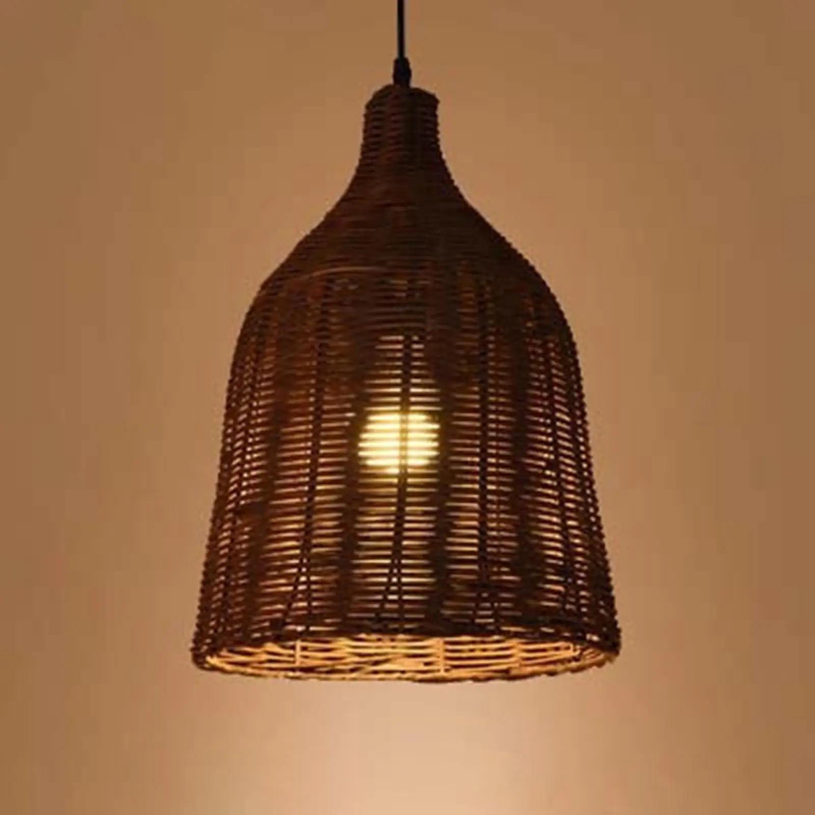 Creative Bamboo Pendant Light Fixture E27 Handmade Woven Lamp Shade Bamboo Light Fixture for Farmhouse Bar Cafe Living Room