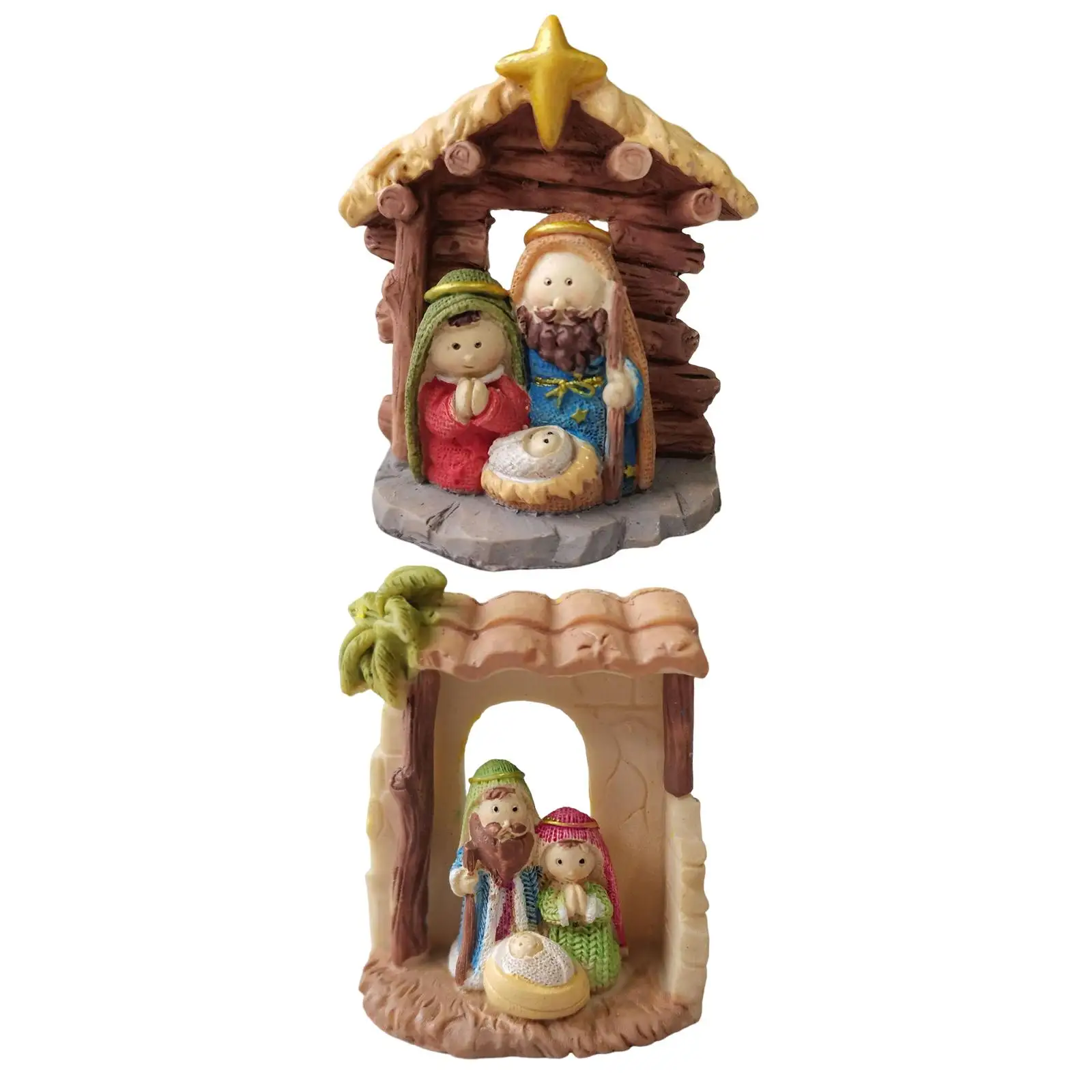 Holy Family Figurine Sculpture Joseph Jesus Mary Mother Christmas Nativity Set for Table Home