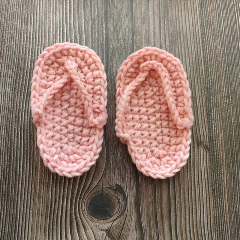 Strickhausschuhe für Babys, Jungen und Mädchen, Fotografie-Shooting-Outfits, Mini-Flip-Flops A2UB – Detail 18