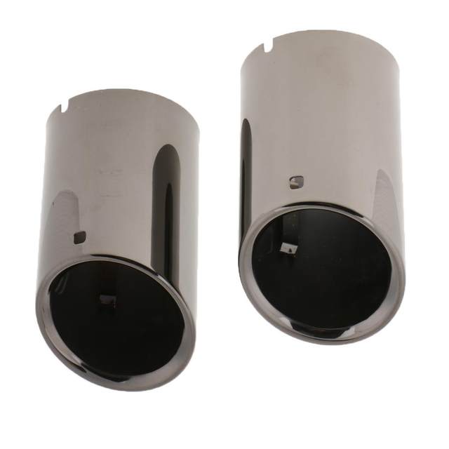 2PCS Stainless Steel  Exhaust Tips for bmw F10 F18 (Titanium Black)
