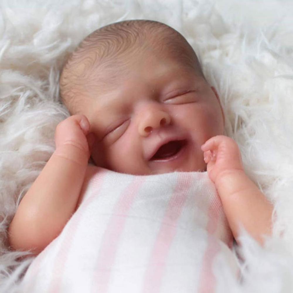 11 Zoll bereits bemaltes Bebe Reborn Puppenbausatz Salia mit bemaltem Haarstoffkörper inklusive DIY Blank Reborn Kit sichtbare Adern – Detail 6