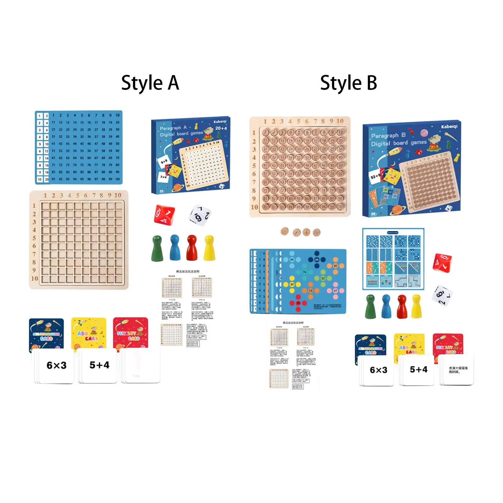 Wooden Montessori Multiplication Board Game Blocks for Kids Birthday Gifts
