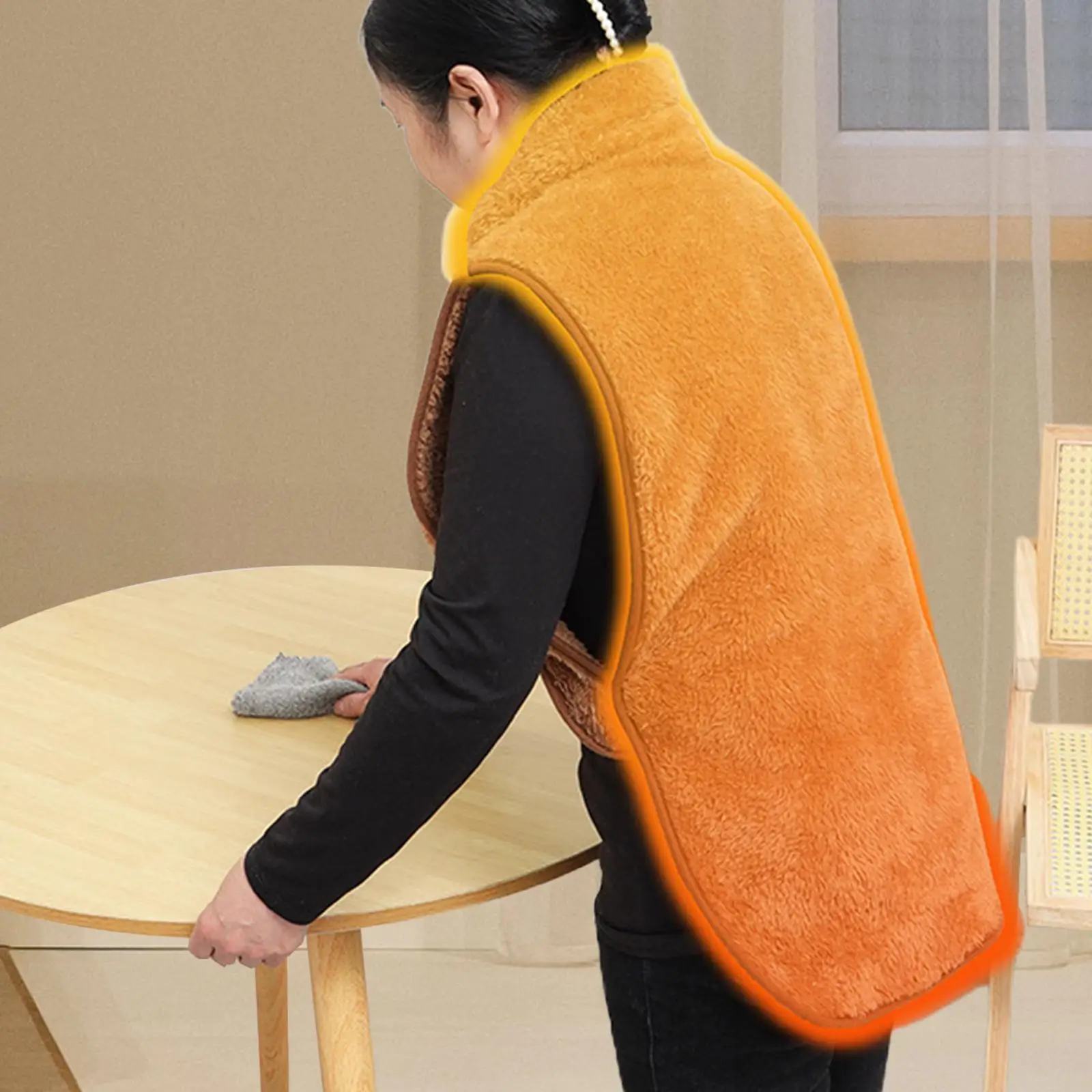 Women Men Waistcoat Polyester Neck Pad Stand Collar Outerwear Lightweight Soft vest for Casual Travel Winter Shoulders Back