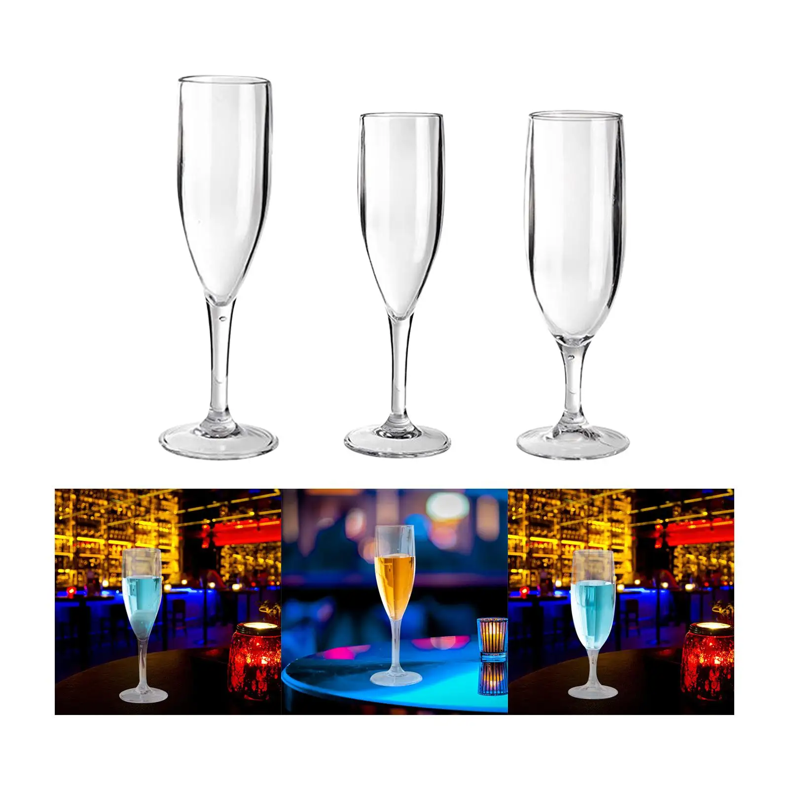 Clear Goblet Wine Glasses Shatterproof Champagne Cup for Festival Indoor