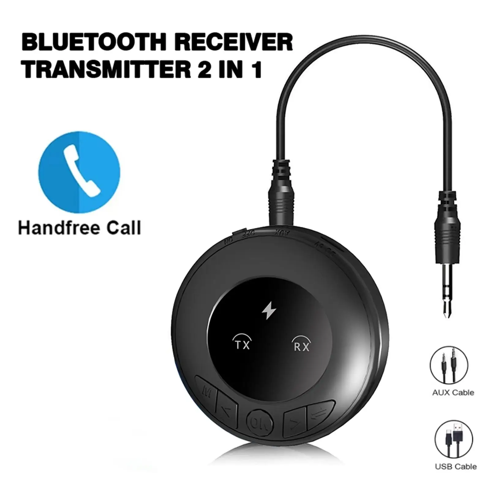 Bluetooth 5.0 Transmitter Receiver Handsfree Call Wireless Audio Adapter for Computer