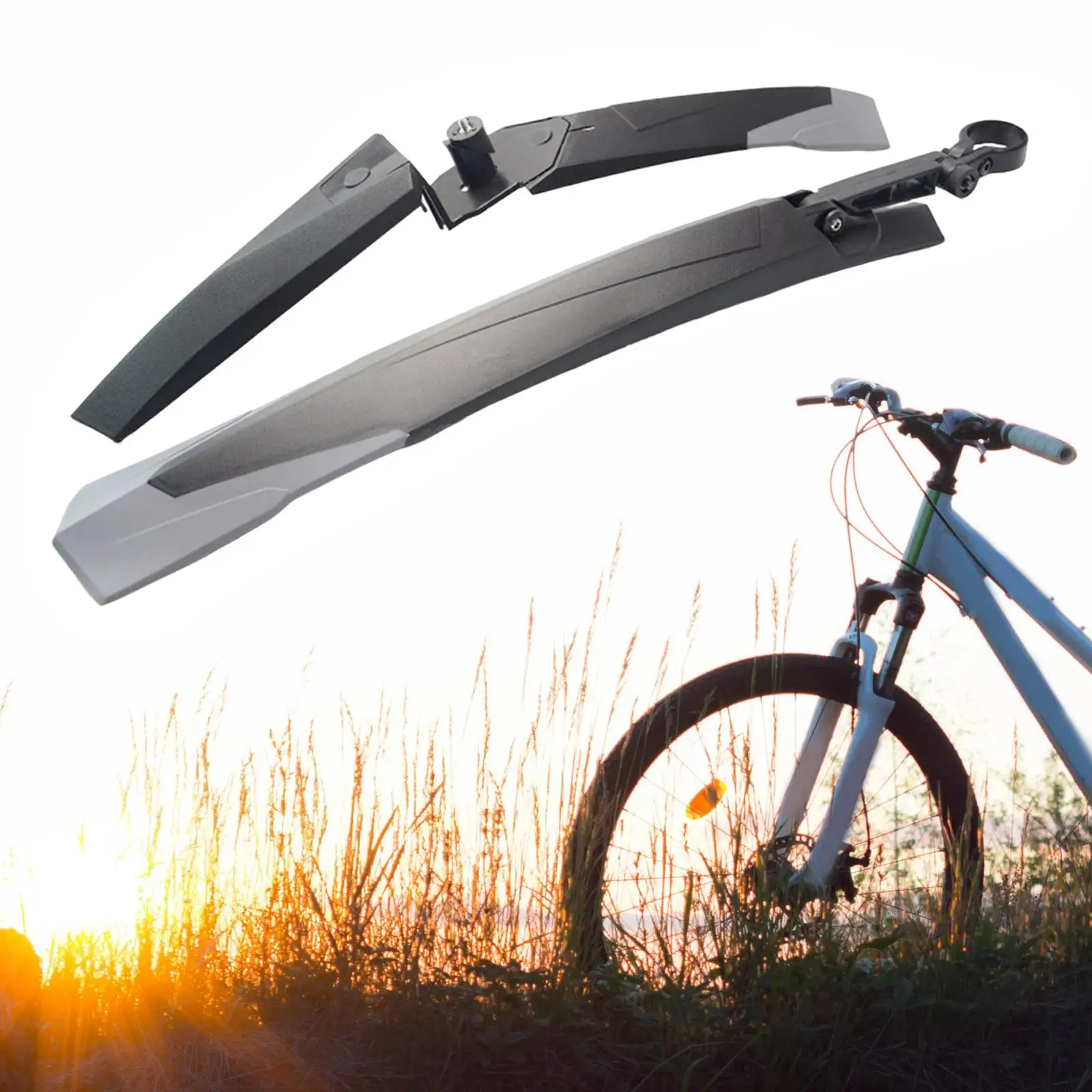Bike Mudguard Front Rear Set Road Bike Travel Riding Replaces Outdoor Detachable Mountain Bike Mud Guards for 20 inch to 26 inch