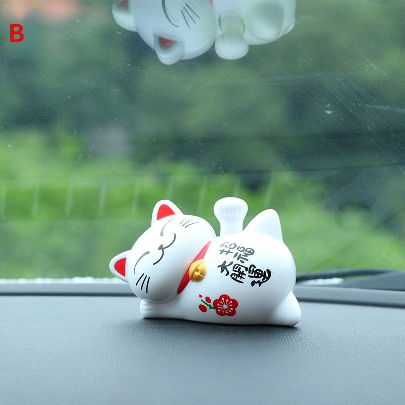 Car Ornament Sleeping Lazy Cat Solar Decoration Creative Auto Cartoon Lucky DollCar Interior Styling