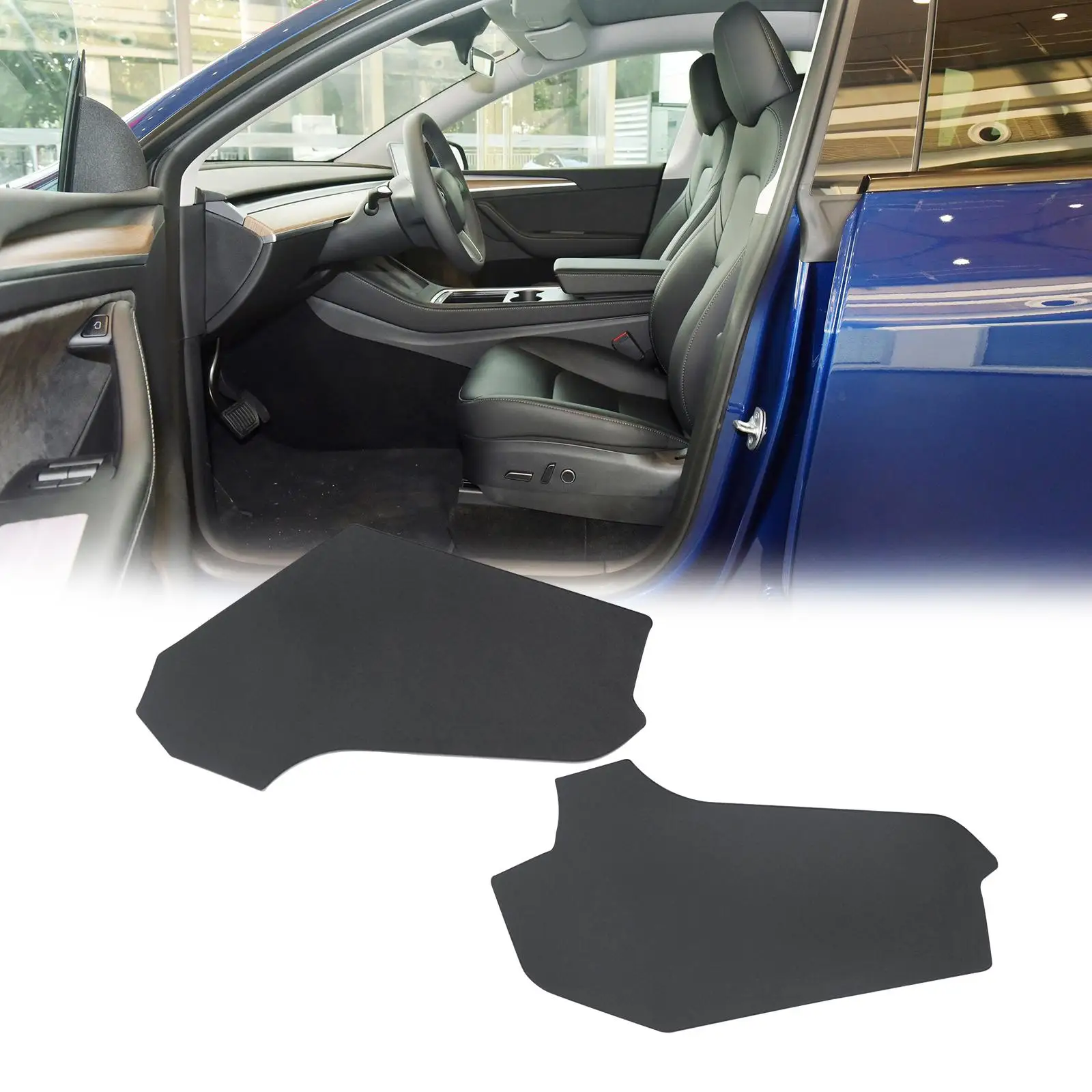 2 Pieces Center Console Side Anti Kick Mat Car Interior Accessories Replacement Dirt Protector Cover Pad for Tesla Model Y