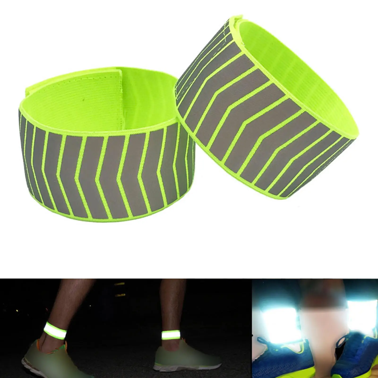 Reflective Running Armbands Adjustable Night Reflective Running Gear for Cycling