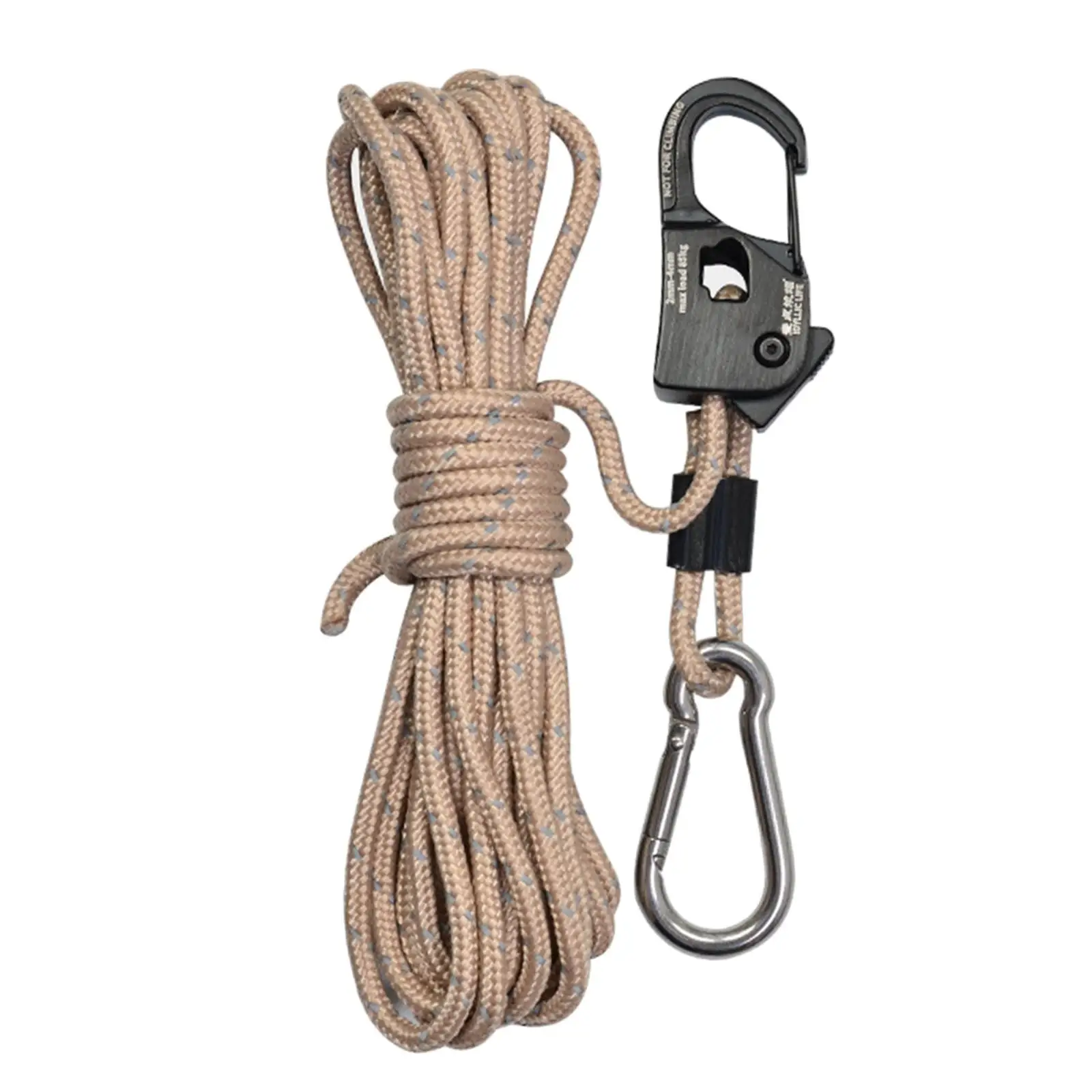 4mm Tent Guy Rope with Pulley Tent Guide Rope for Backpacking Hiking Awning