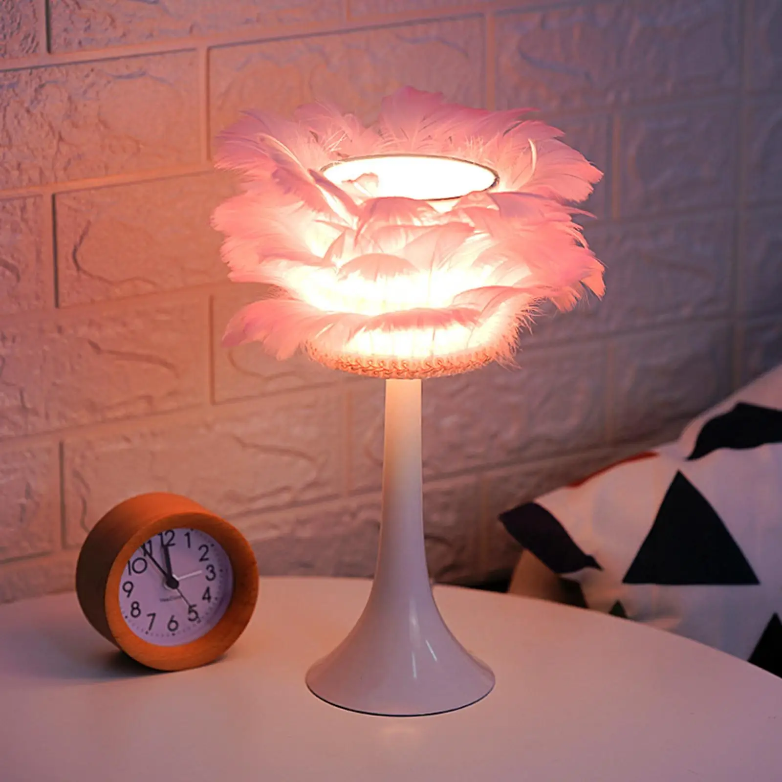 Feather LED Table Lamp USB Night Light for Office College Dorm Children Room