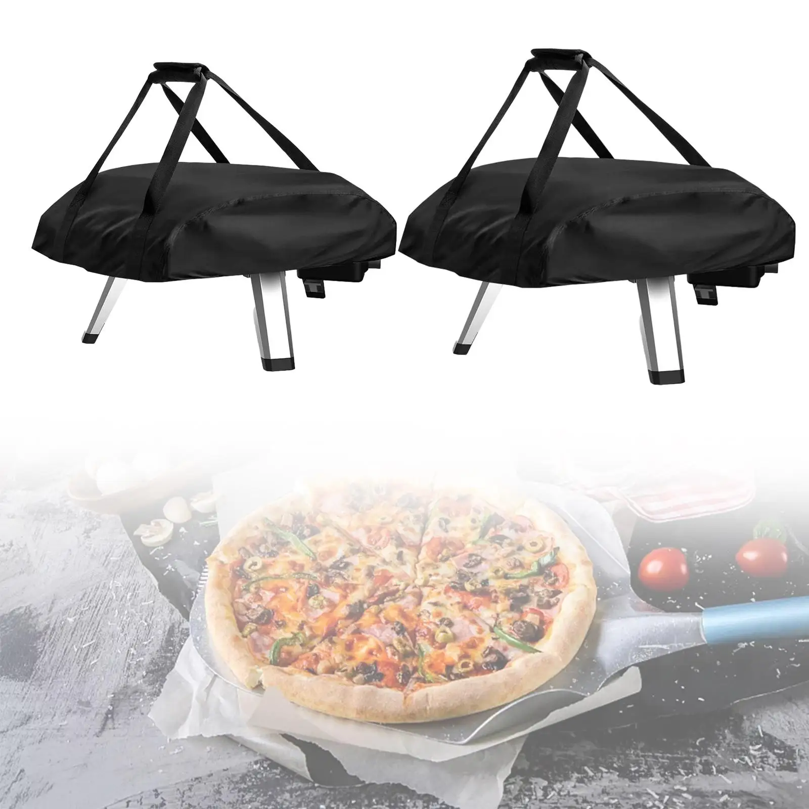 16 Camping Pizza Oven Cover with 2 Webbing Oxford Cloth Fittings Portable High Strength Dustproof for Garden Barbecue