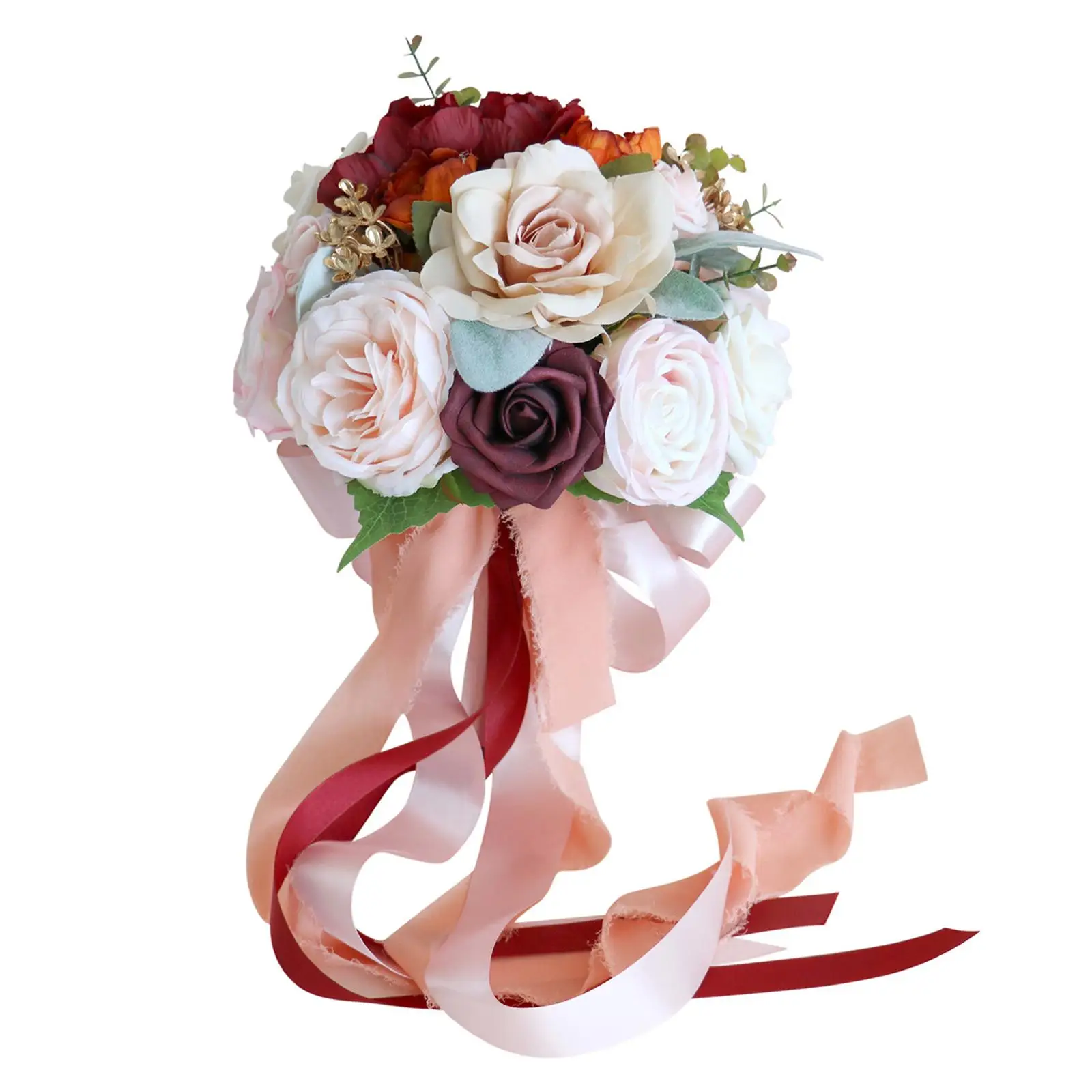 Wedding Bouquet Decoration Fake Handmade Ribbon bouquet Bridal Flowers for Bridesmaid Prom Anniversary Bride Party