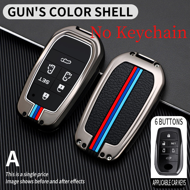 Portachiavi per auto in lega di zinco per Toyota Vellfire Alphard serie 30 Previa Tarago 5 6 pulsanti Smart Remote Fob Protect Cover - S80b783e373774eb2b200e96628715f12o