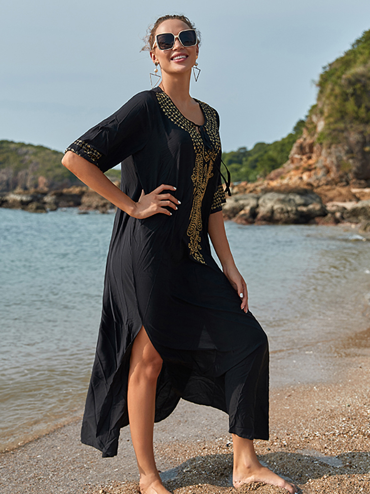 túnica robe de plage pareo feminino maxi