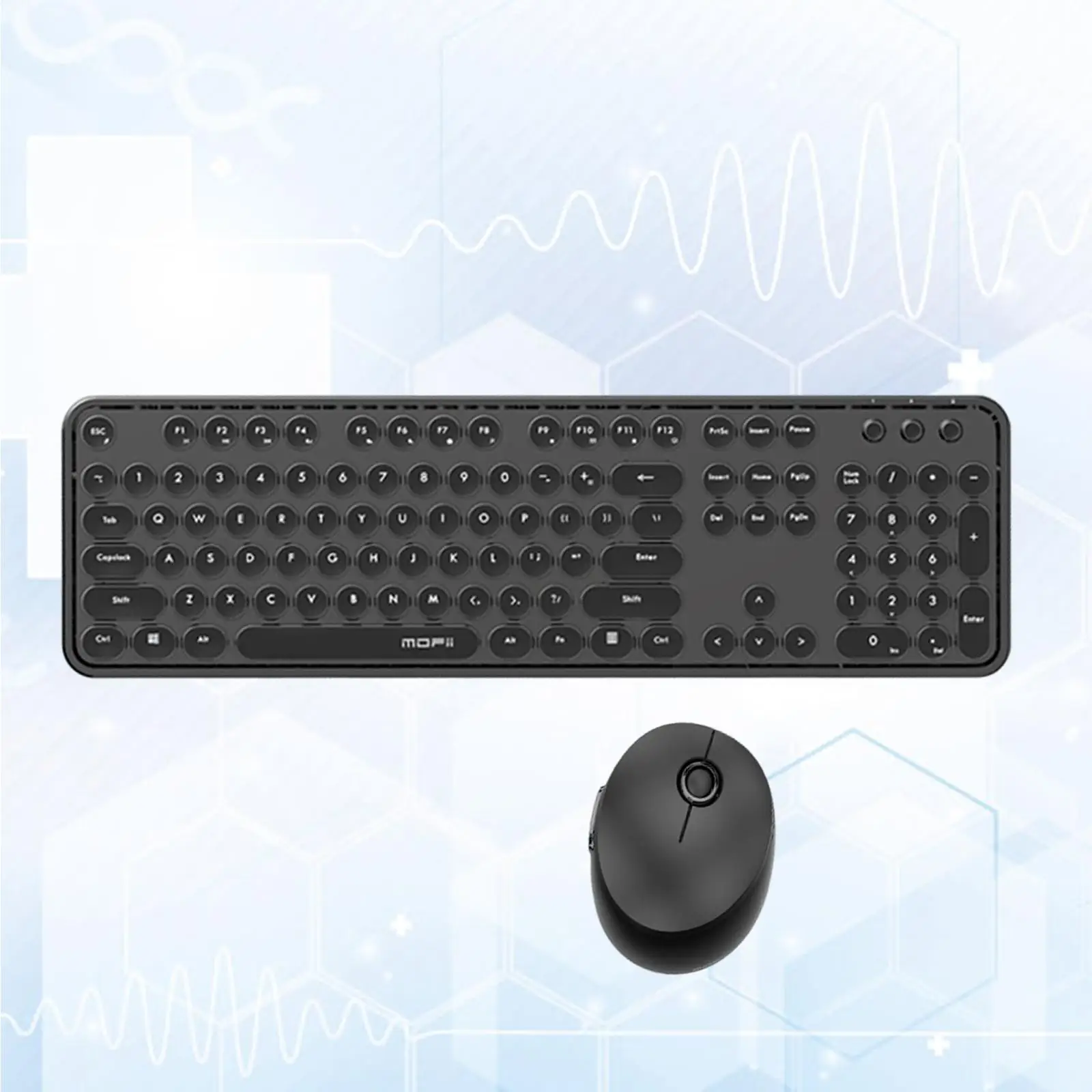 Fashion Desktop Mini Wireless Keyboard with Mouse Comb, with Number Pad