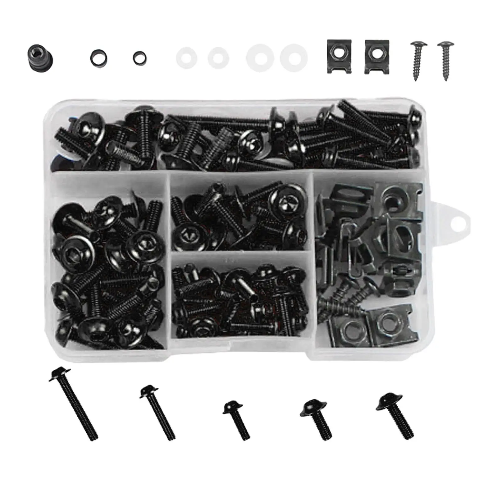 Motorcycle Fairing Bolt Kit CNC Bodywork Screws M5 M6 Complete Windscreen Fastener Clip for Kawasaki for Suzuki 177Pcs