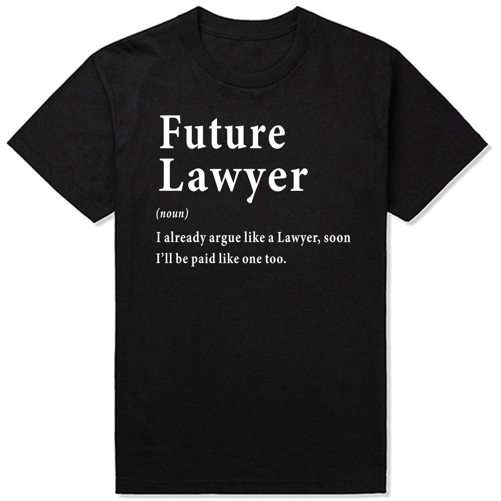 New Law School Student zukünftige Anwalt Geschenke T-Shirts Rundhals ausschnitt Kurzarm Mode T-Shirt Kleidung lässig Basic T-Shirts – Detail 2