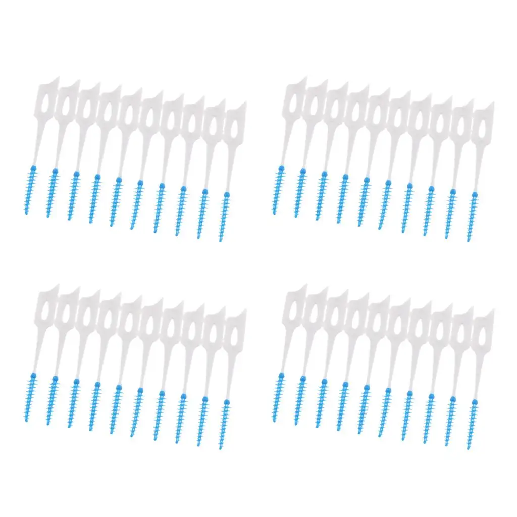 Pack of 40pcs, Silicone Interdentl   Flossing Oral Dentl Hygiene Brush
