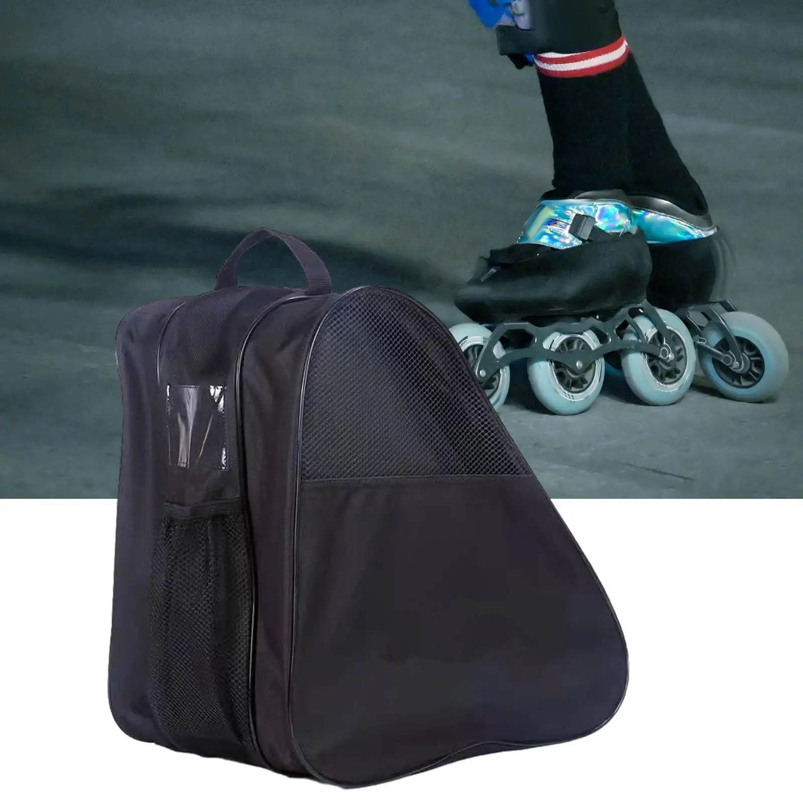 Roller Skate Bag Quad Skates Lightweight 3 Layers Handbag Durable Girls and Boys Skates Multipurpose Skating Shoes Carrying Bag