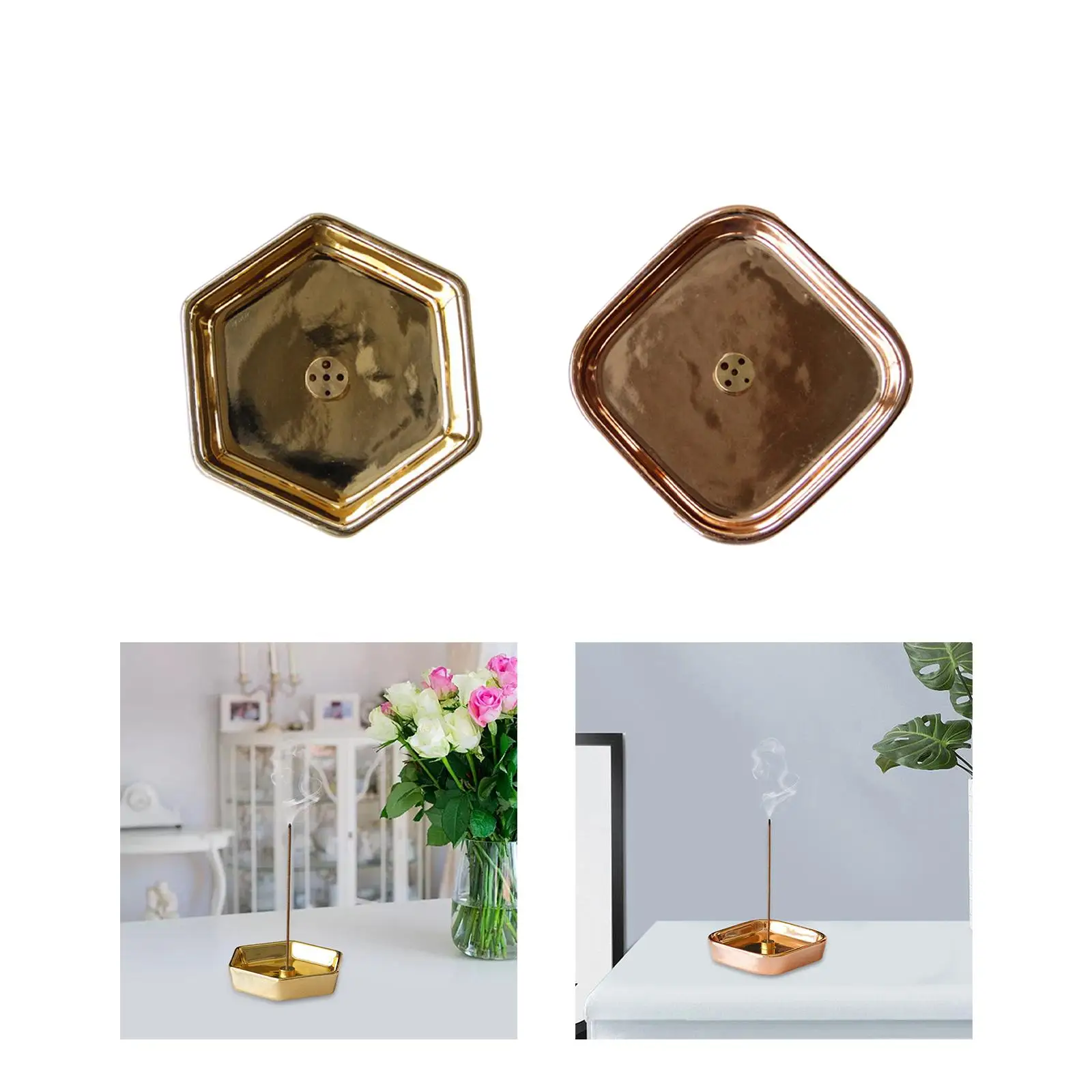 Censer Stick Holder Ceramic Dish with Multiple Holes Burner Tray for Room