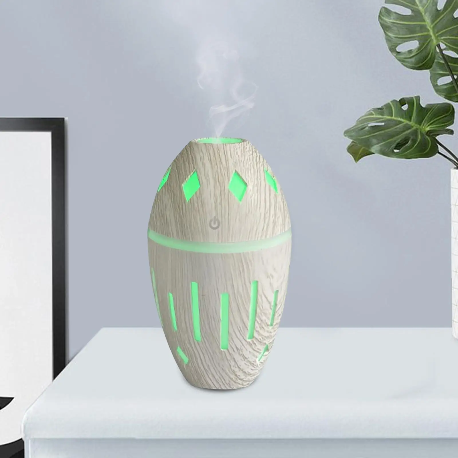 Cool Mist Humidifier Night Light Personal Wood Grain 300ml Air Humidifier Diffuser for Indoor Dorm Car Office Bedroom